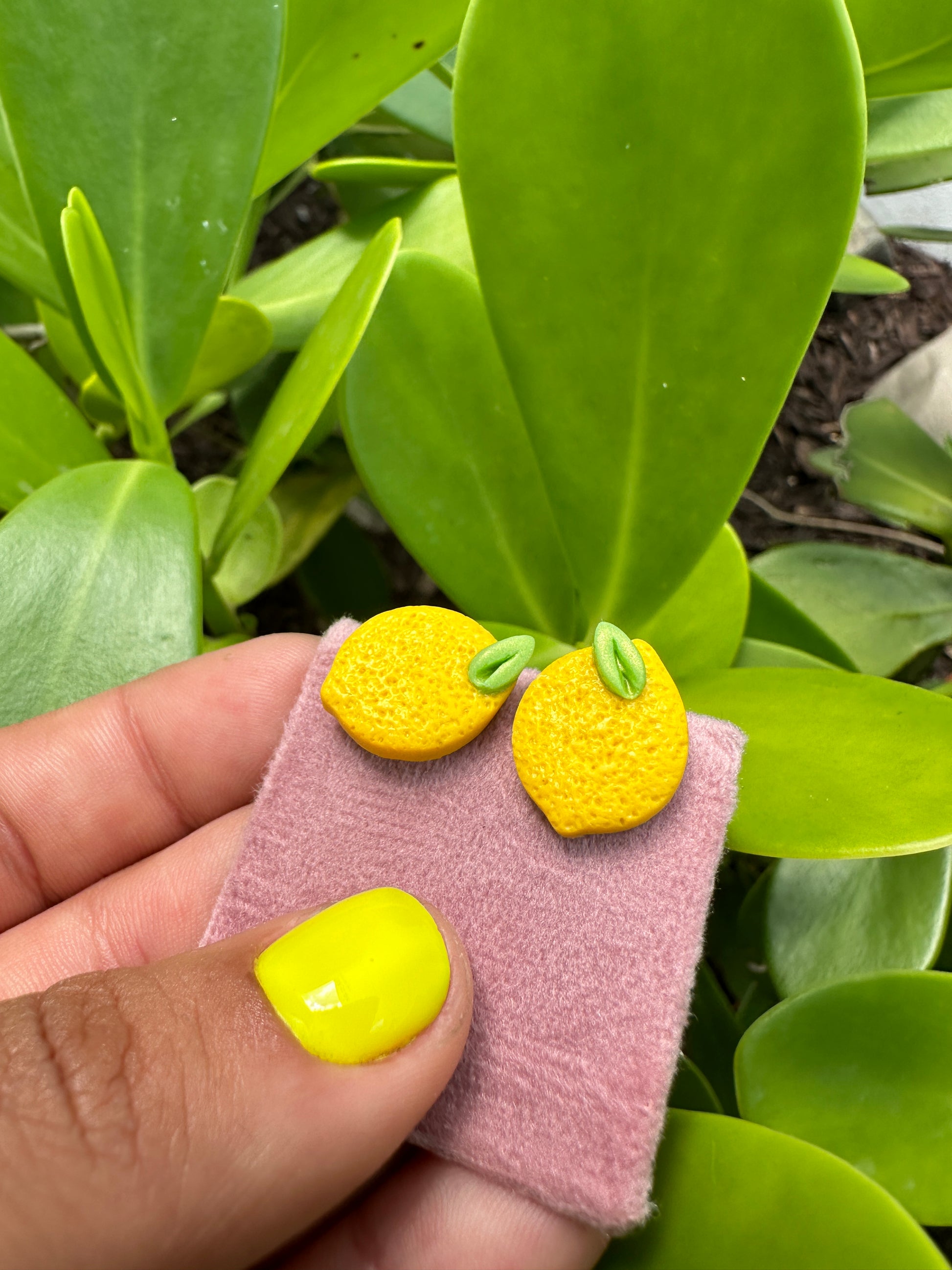 Lemon Clay Studs